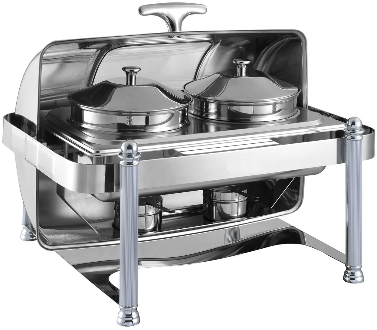 GRT-6508KS Stainless Steel Visible Window Round Chafing Dish 9L for Soup