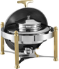 GRT-6506GH Stainless Steel Golden Feet Round Chafing Dish 4.5L for Soup