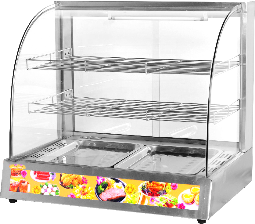 GRT-2P-S Glass Food Warmer Display Showcase With CE